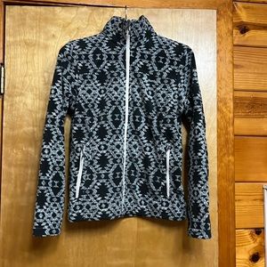 Columbia Fleece Jacket, S, Grey, White, Geometric pattern